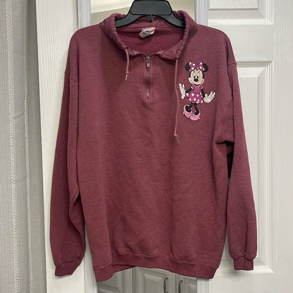 Vintage Disney Minnie Mouse Quarter Zip Sweatshirt szL - Picture 1 of 7